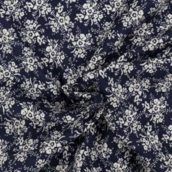 Bomuld m smock små blomster Marine