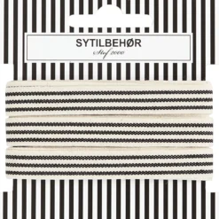 Bomuldsbånd m. striber, 3m Trend white