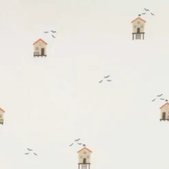 Bomuldsjersey m/ Beach Houses trend white