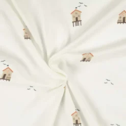 Bomuldsjersey m/ Beach Houses trend white