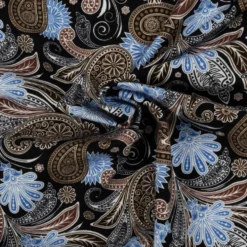 Bomuldsjersey m/ paisley Marine