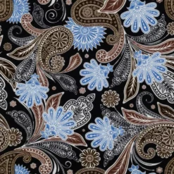 Bomuldsjersey m/ paisley Marine