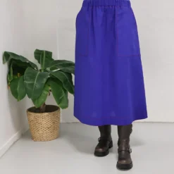 Bomuldslærred GOTS Organic cotton Kongeblå