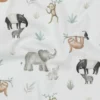 Bomuldspoplin m/digital safari dyreprint Trend white