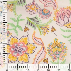 Bomuldspoplin m/sommerblomster Misty rose