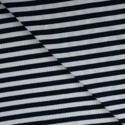 5×1 bomuldsrib m/ stretch Mørk marineblå