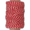 Bomuldssnor, 1,1 mm, 50 m Rød/hvid