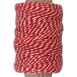 Bomuldssnor, 1,1 mm, 50 m Rød/hvid