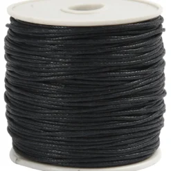 Bomuldssnor, 1 mm, 40 m Sort