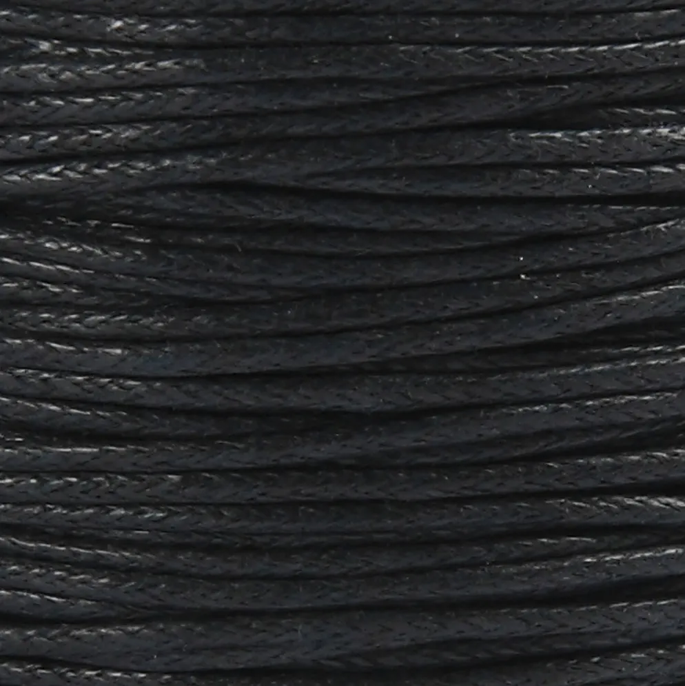 Bomuldssnor, 1 mm, 40 m Sort