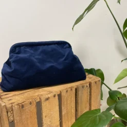 Bomuldsvelour vævet Marine