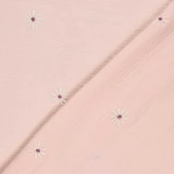 Bomulds voile m/blomster broderi Misty rose