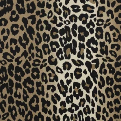 Bomuld twill m/stretch og leopard print Jord