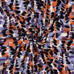 Bomuld/viscose m/abstrakt print