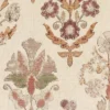 Bred halvpanama m/ hør blomster print Bourdeaux
