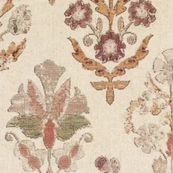 Bred halvpanama m/ hør blomster print Bourdeaux