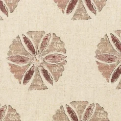 Bred halvpanama m/ hør blomsterhoveder Bourdeaux