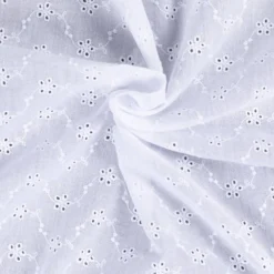 Broderi anglaise m/ bølgekant Hvid