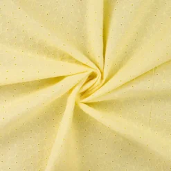 Broderi anglaise m/blomster Lys gul