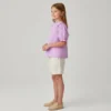 Broderi anglaise m/blomster Lys rødviolet