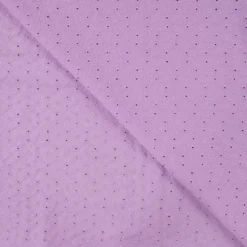 Broderi anglaise m/blomster Lys rødviolet