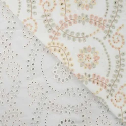Broderi anglaise multi Lys gul