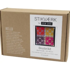 Broderi kit uld Stjerne pudeforstykke 40x40cm