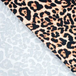 Børstet isoli m/leopard print råhvid