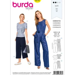 Buksedragt/bluse/bukser Burda 6516 str. 34-46
