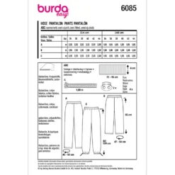 Bukser Burda 6085 str. 34-44