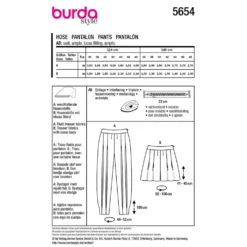 Bukser Burda 5654 str. 36-48