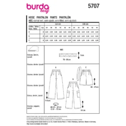 Bukser Burda 5707 str. 34-44
