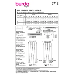 Bukser Burda 5712 str. 36-48