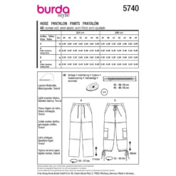 Bukser Burda 5740 str. 36-48