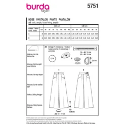 Bukser Burda 5751 str. 36-48