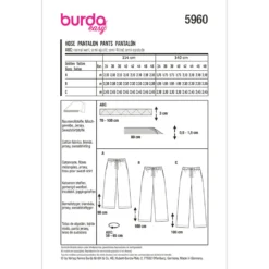 Bukser Burda 5960 str. 34-48