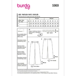 Bukser Burda 5969 str. 34-44