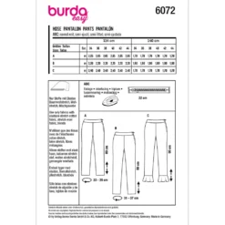 Bukser Burda 6072 str. 34-44