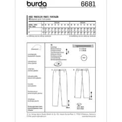 Bukser Burda 6681 str. 36-50