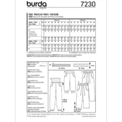 Bukser Burda 7230 str. 32-46