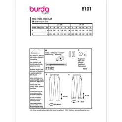 Bukser Burda 6101 str. 34-44