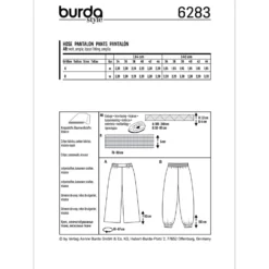 Bukser Burda 6283 str. 34-44