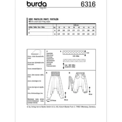Bukser Burda 6316 str. 32-46