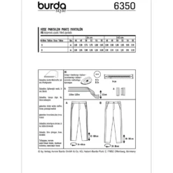 Bukser Burda 6350 str. 46-56