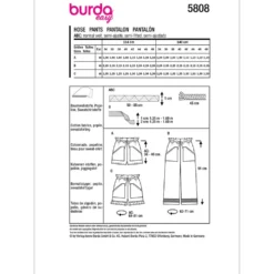 Bukser/Shorts Burda 5808 str. 34-48
