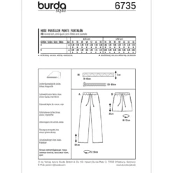 Bukser/shorts Burda 6735 str. 34-46