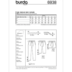 Bukser/shorts Burda 6938 str. 32-46