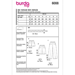 Bukser/Shorts Burda 6008 str. 34-48