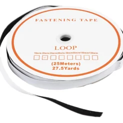 Burrebånd 20mm m/lim 25meter loop Sort
