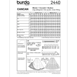 Cancan kostume Burda 2440 str. 34-46